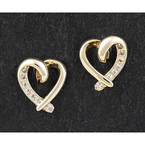 Equilibrium Heart Gold Plated Earrings-Breda's Gift Shop