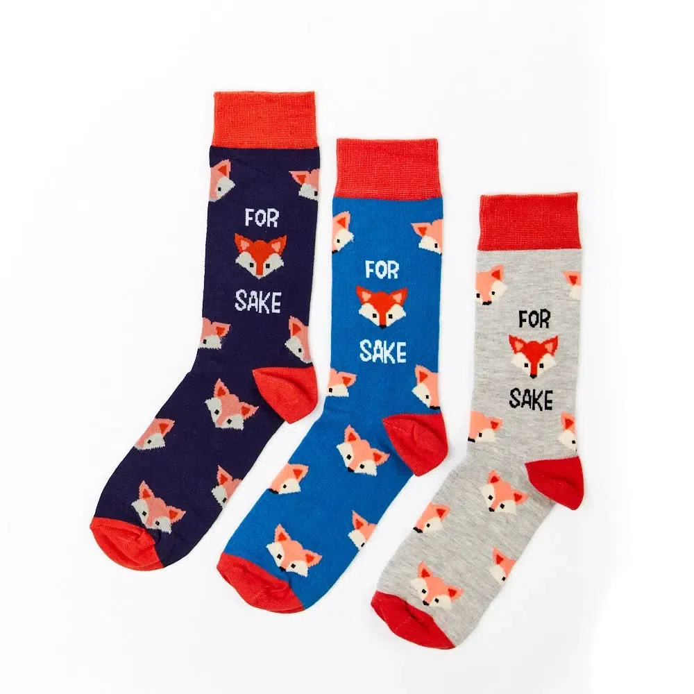 “For Fox Sake” Socks Gift Set-Breda's Gift Shop