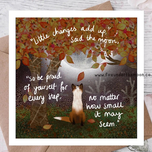Fox Under The Moon 'Changes' Greeting Card-Breda's Gift Shop