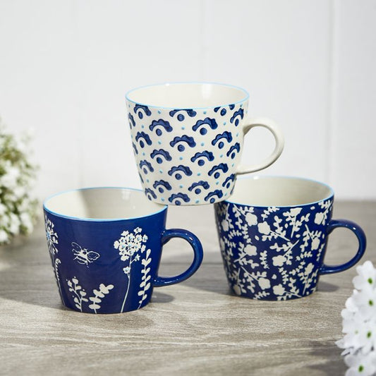 Indigo Blue Mugs-Breda's Gift Shop