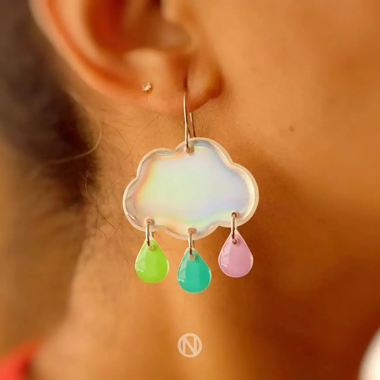 Naoi Rainbow Cloud Statement Earrings-Breda's Gift Shop