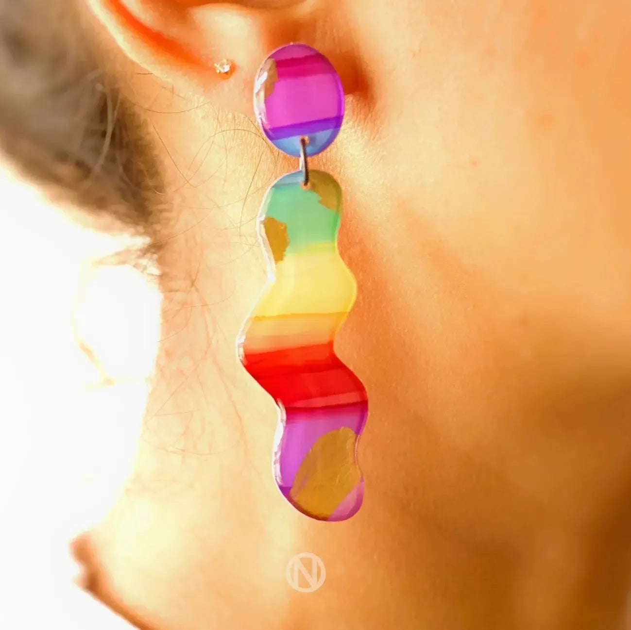 Naoi Rainbow Statement Earrings-Breda's Gift Shop