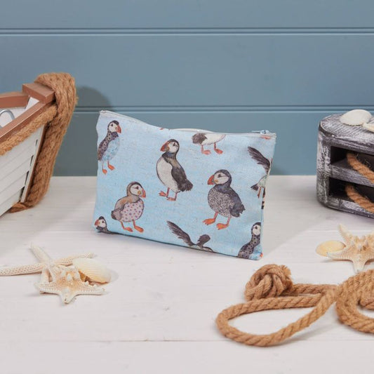 Puffin Design Fabric Pouch-Breda's Gift Shop