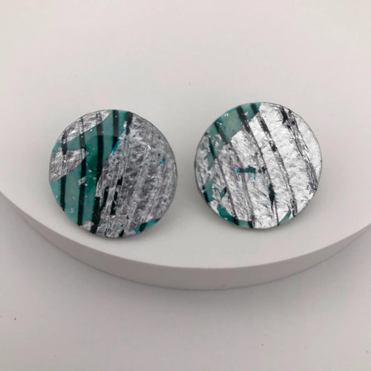 Rothlú Ró Stud Earrings In Silver/Aqua-Breda's Gift Shop