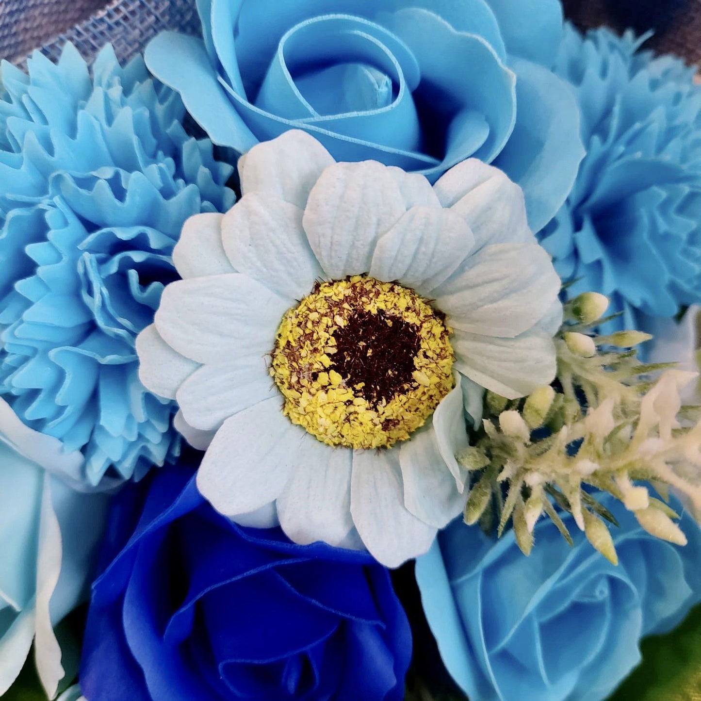 Blue Soap Flower Bouquet-Breda's Gift Shop