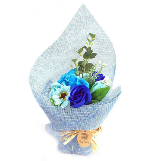 Blue Soap Flower Bouquet-Breda's Gift Shop