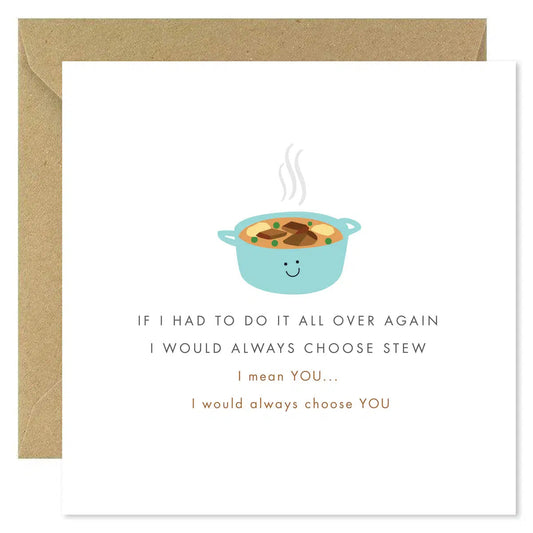 Bold Bunny “I Would Always Choose Stew “ Greeting Card-Breda's Gift Shop