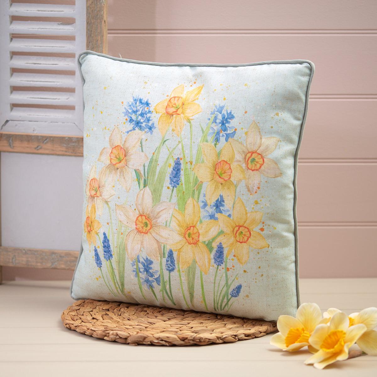 Daffodil & Hyacinth Cushion-Breda's Gift Shop