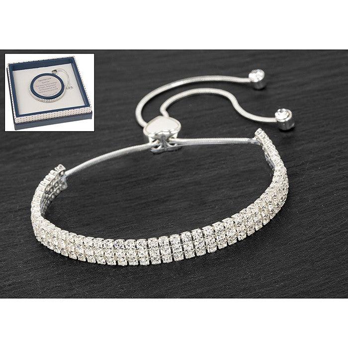 Equilibrium Diamante Silver Bracelet-Breda's Gift Shop