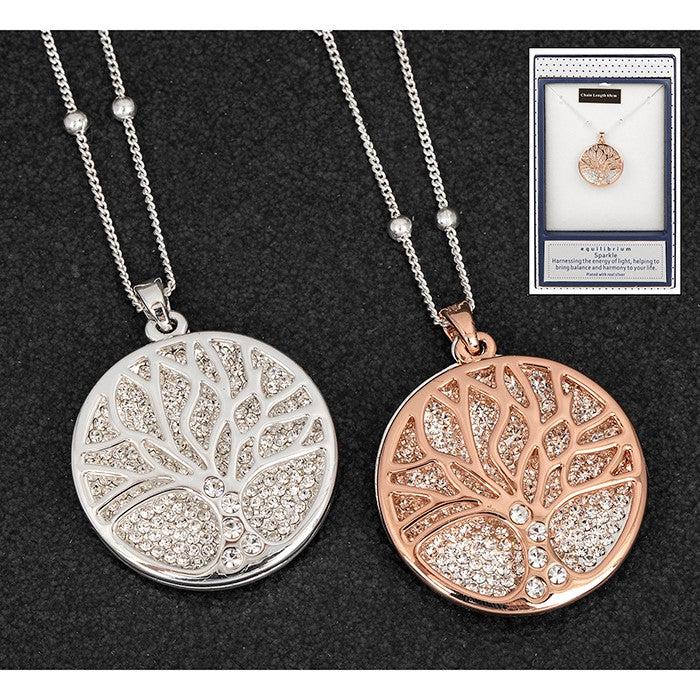 Equilibrium Silver/Gold Plated Tree of Life Necklace-Breda's Gift Shop