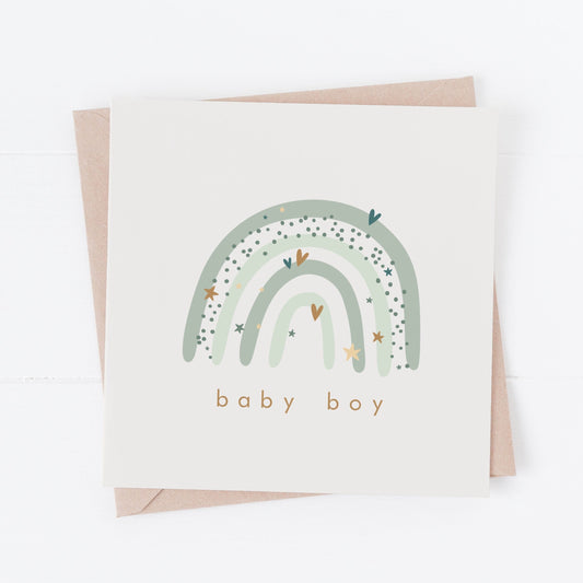 Folk & Nest Baby Boy Greeting Card-Breda's Gift Shop