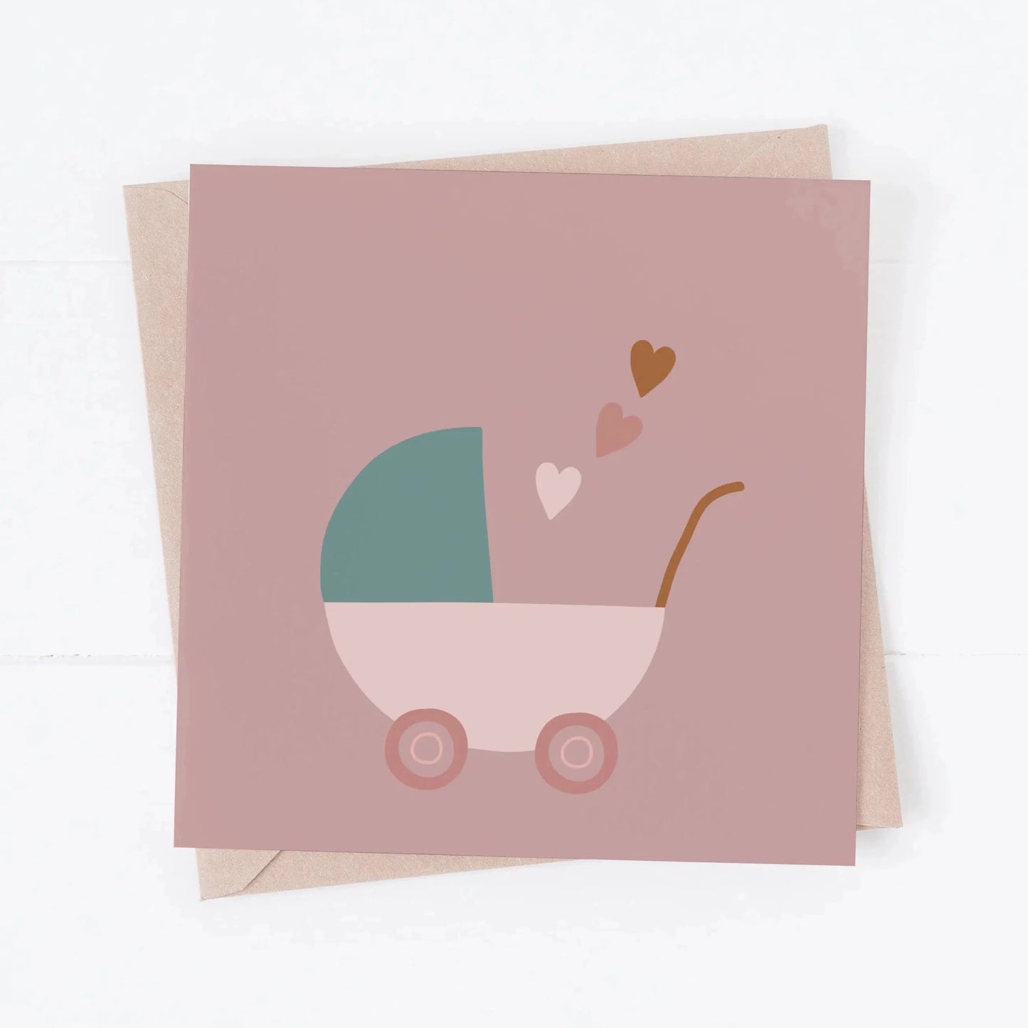 Folk & Nest New Baby Pram Greeting Card-Breda's Gift Shop