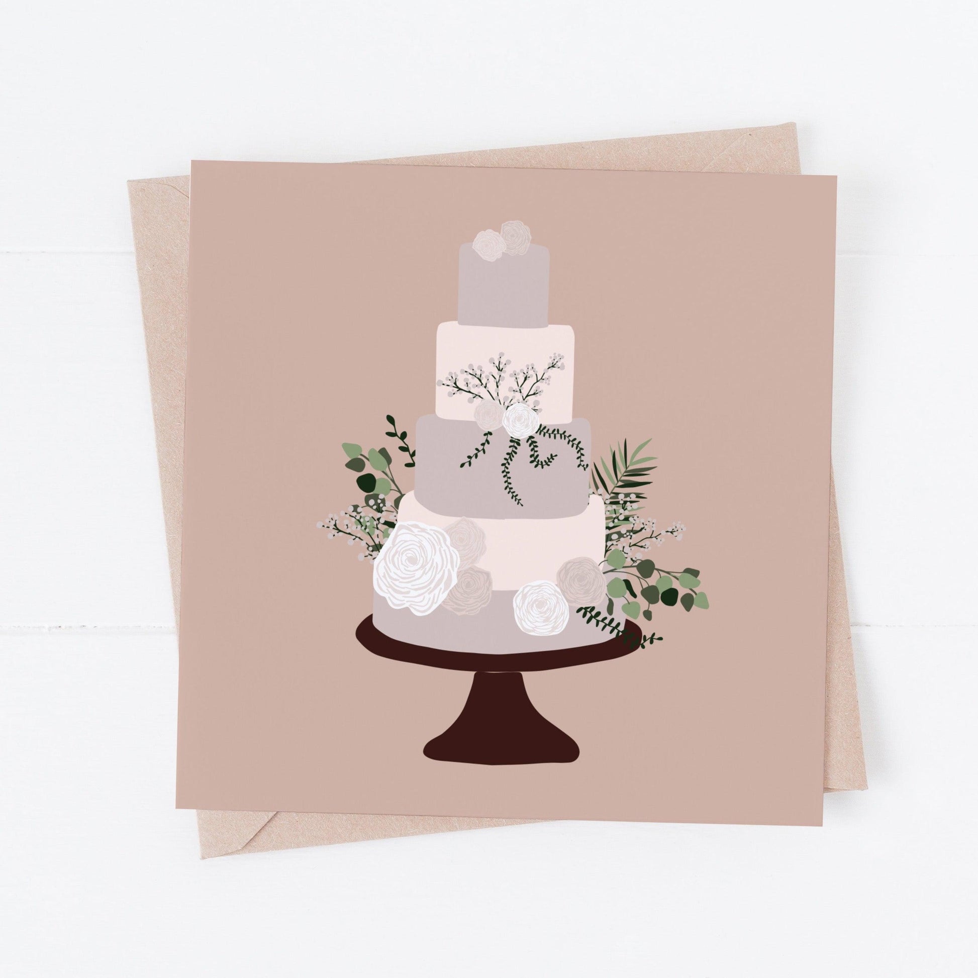 Folk & Nest Wedding Cake Greeting Card-Breda's Gift Shop