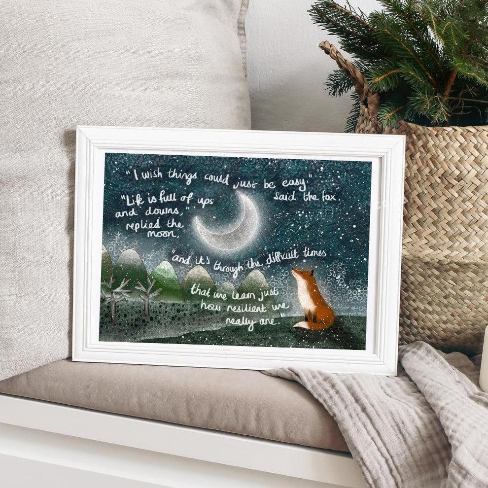Fox Under The Moon: Resilient Print-Breda's Gift Shop