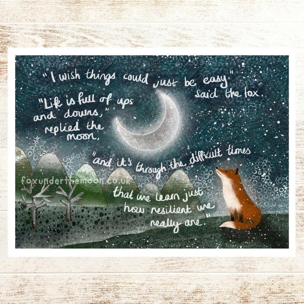 Fox Under The Moon: Resilient Print-Breda's Gift Shop