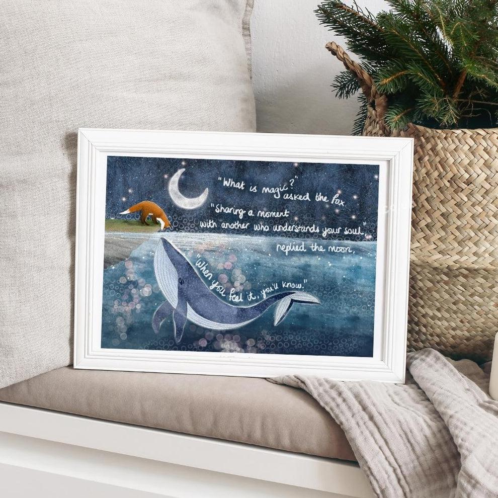 Fox Under The Moon: Soul Mates Print-Breda's Gift Shop