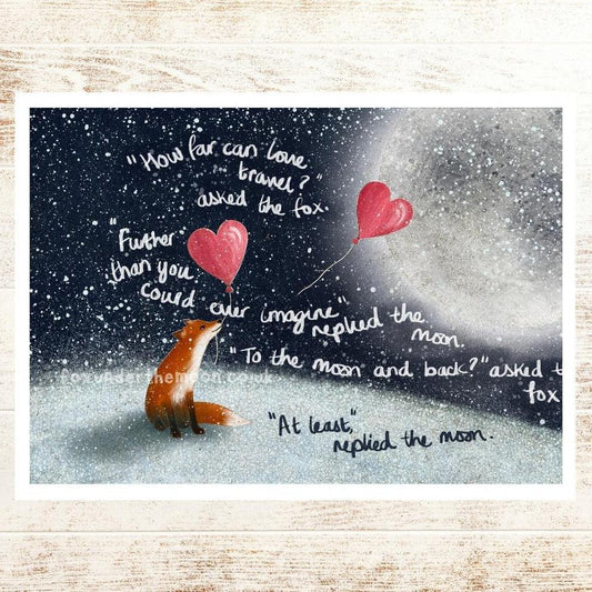 Fox Under The Moon: To The Moon & Back Print-Breda's Gift Shop