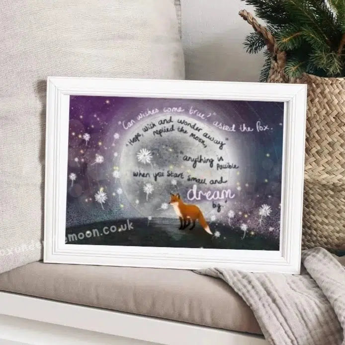 Fox Under The Moon: Wishes Print-Breda's Gift Shop