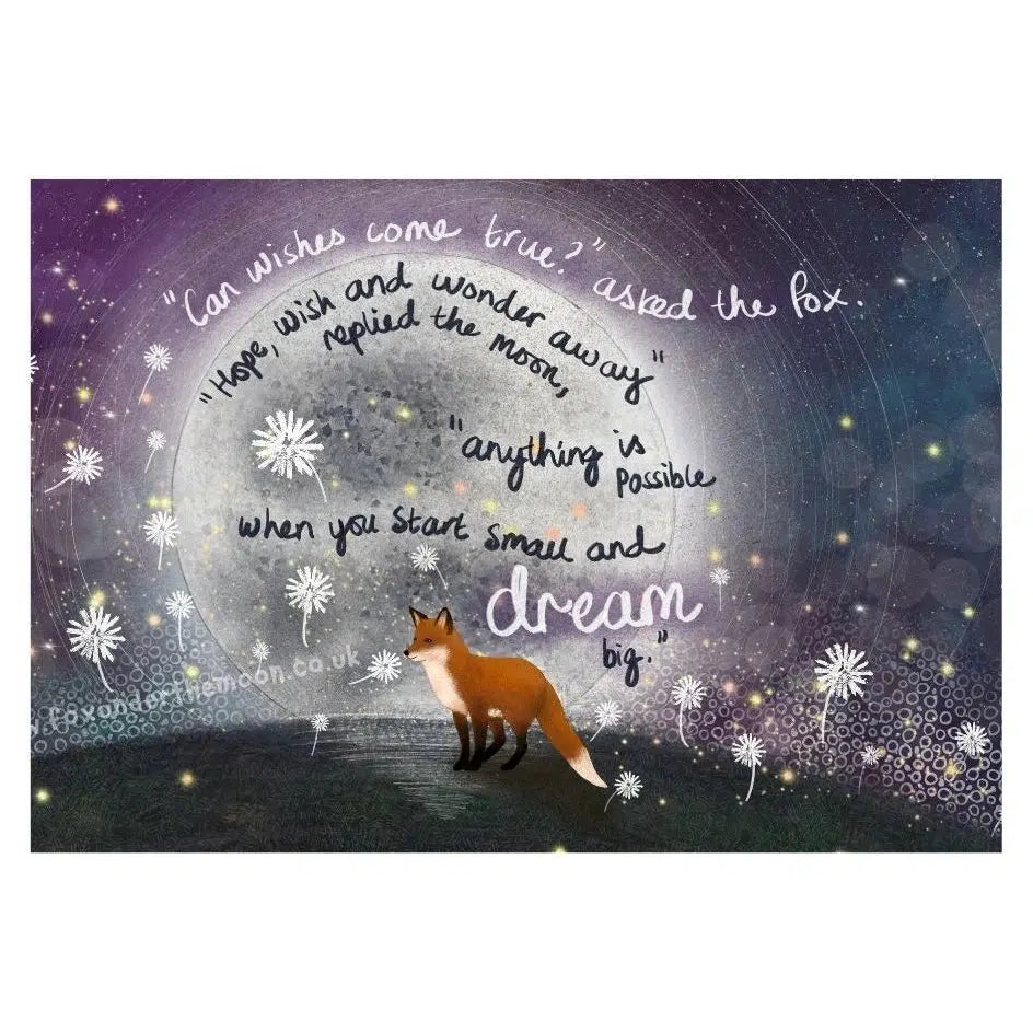 Fox Under The Moon: Wishes Print-Breda's Gift Shop