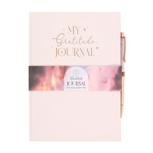 Gratitude Journal with Rose Quartz Pen-Breda's Gift Shop