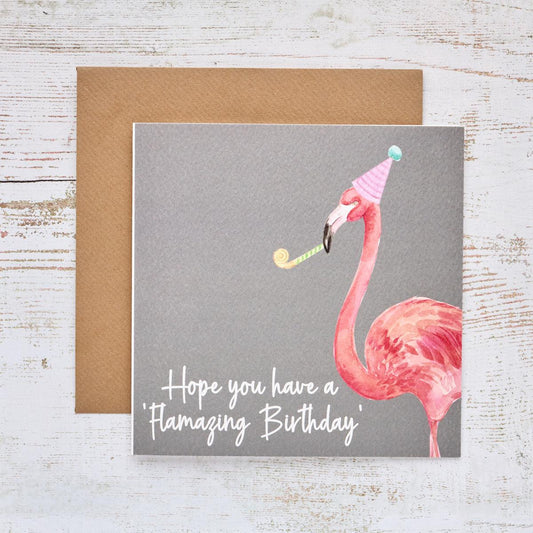 Greeting Card: “Hope You Have A Flamazing Birthday”-Breda's Gift Shop