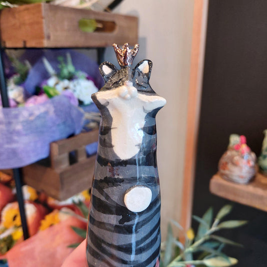 Joanne Robey Ceramics Grey Cat-Breda's Gift Shop