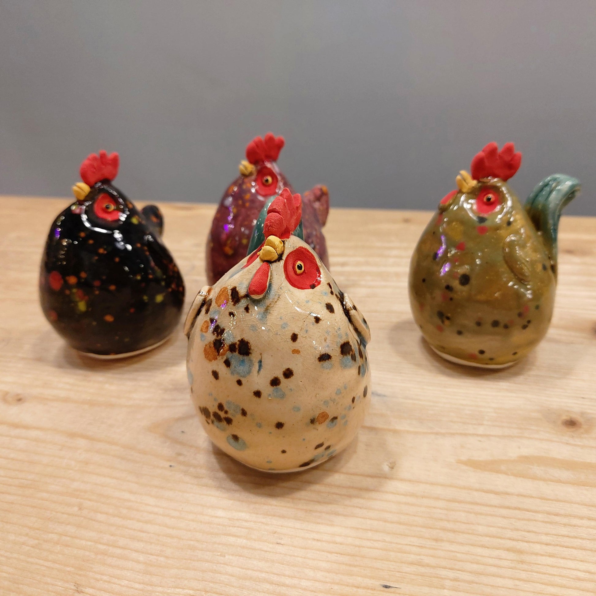 Joanne Robey Ceramics Rooster Beige & Blue-Breda's Gift Shop