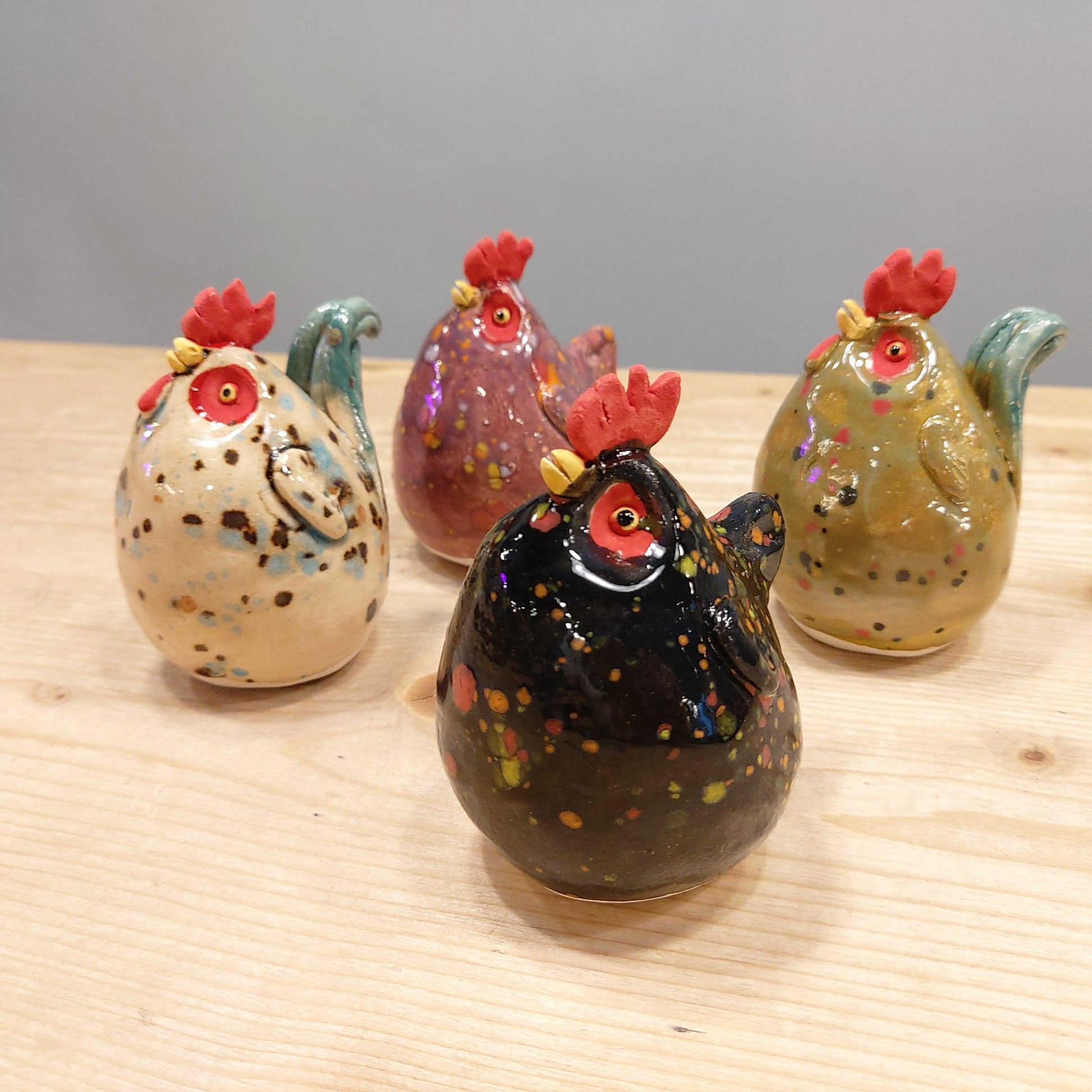 Joanne Robey Ceramics Rooster Black & Red-Breda's Gift Shop
