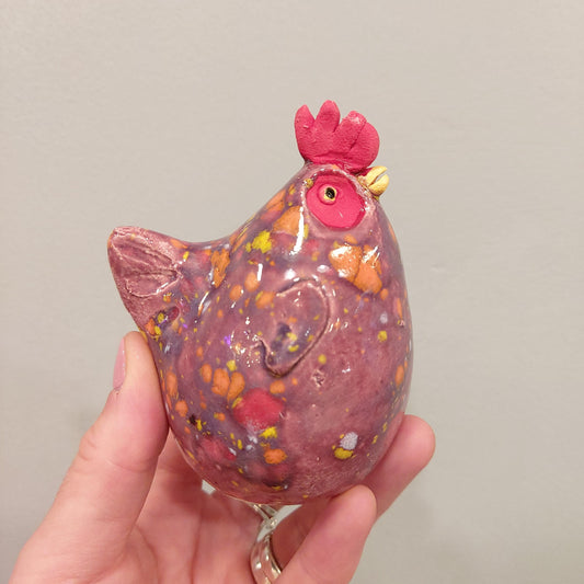 Joanne Robey Ceramics Rooster Purple-Breda's Gift Shop