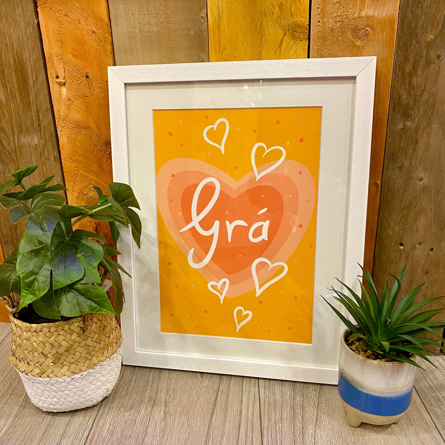 Just Add Joy Grá Print-Breda's Gift Shop
