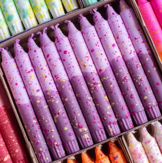 Lavender Confetti Tapered Candle-Breda's Gift Shop