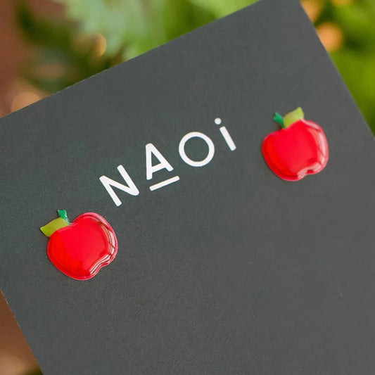 Naoi Apple Stud Earrings-Breda's Gift Shop