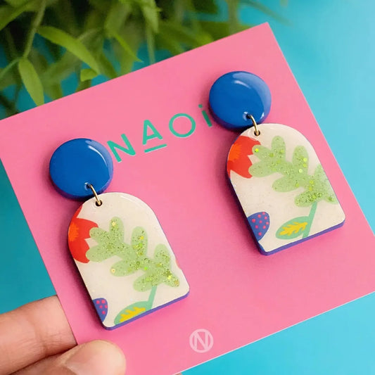 Naoi Floral Statement Earrings-Breda's Gift Shop