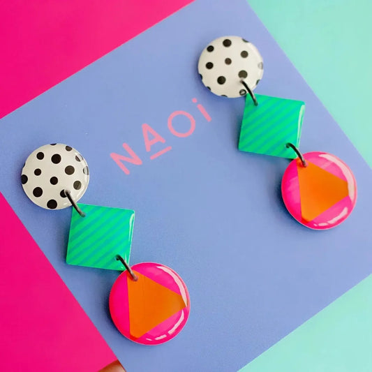 Naoi Geometric Shapes Statement Earrings-Breda's Gift Shop