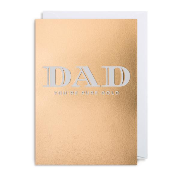 Postco "Dad You’re Pure Gold” Greeting Card-Breda's Gift Shop