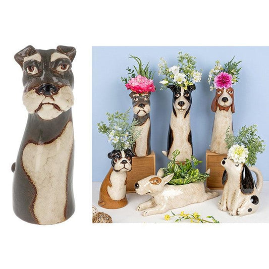 Schnauzer Ceramic Vase-Breda's Gift Shop