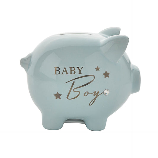 Blue “Baby Boy” Ceramic Money Bank-Breda's Gift Shop