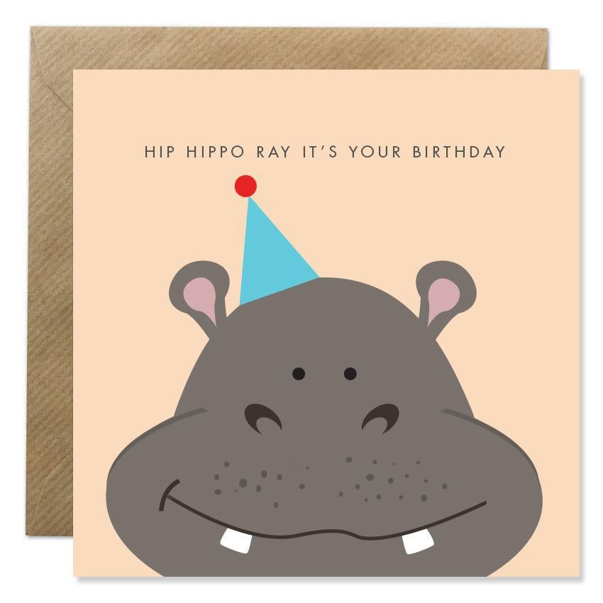 Bold Bunny "Hip Hippo Ray" Greeting Card-Breda's Gift Shop