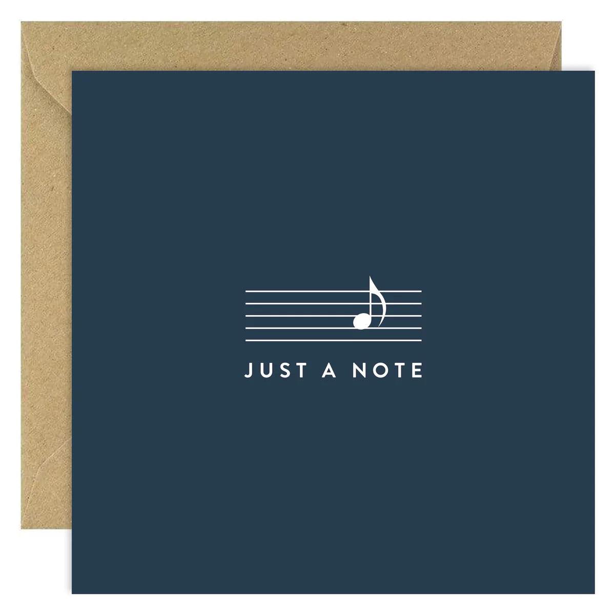 Bold Bunny "Just A Note" Greeting Card (Navy)-Breda's Gift Shop