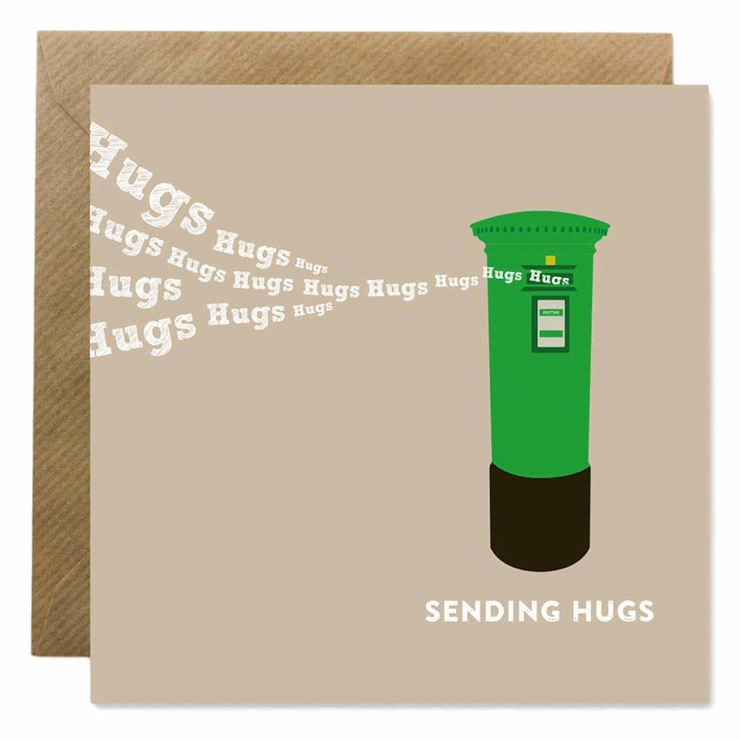 Bold Bunny "Sending Hugs" Greeting Card-Breda's Gift Shop