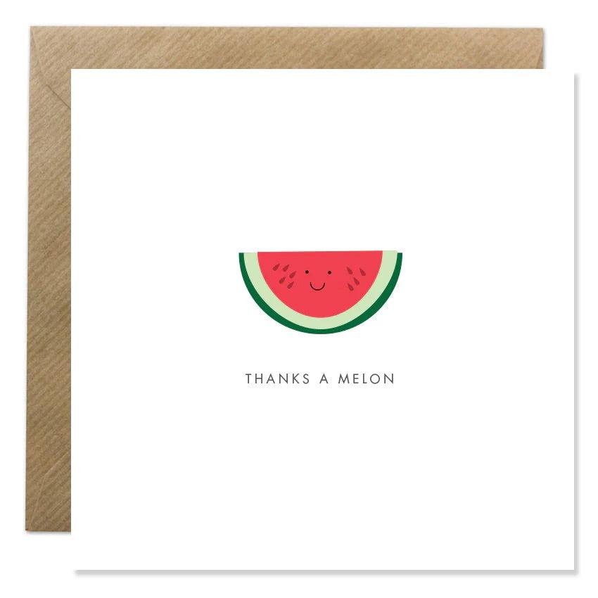 Bold Bunny “Thank a Melon” Greeting Card-Breda's Gift Shop