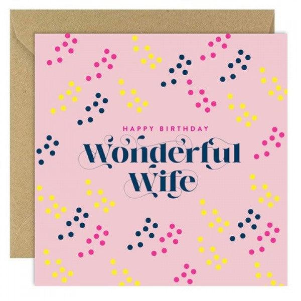 Bold Bunny " Wonderful Wife" Greeting Card-Breda's Gift Shop
