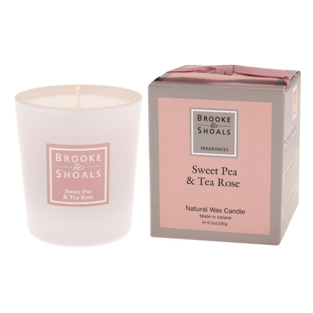Brooke & Shoals Sweet Pea & Tea Rose Candle-Breda's Gift Shop