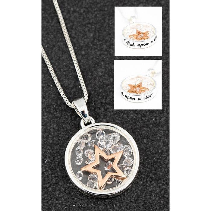 Equilibrium Floating Crystals ‘Wish Upon A Star’ Necklace-Breda's Gift Shop