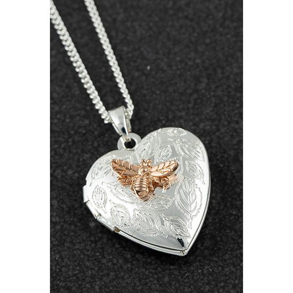 Equilibrium Silver Plated Bee Locket-Breda's Gift Shop