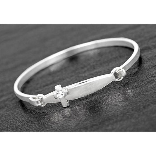 Equilibrium Silver Plated Christening Bangle-Breda's Gift Shop