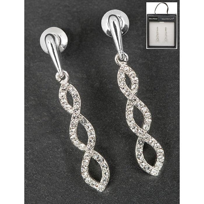 Equilibrium Silver Plated Twisted Earrings-Breda's Gift Shop