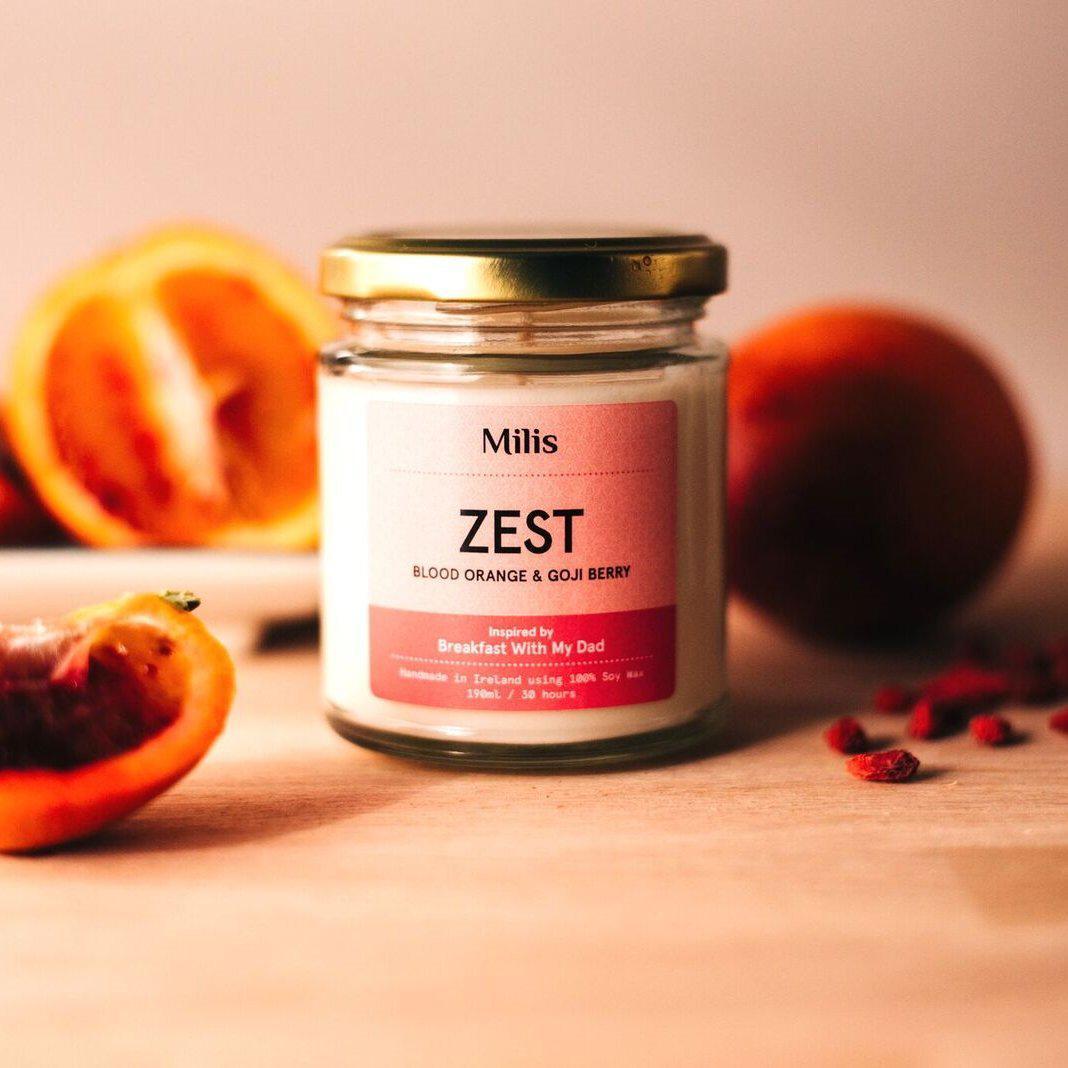 Milis Zest Candle-Breda's Gift Shop