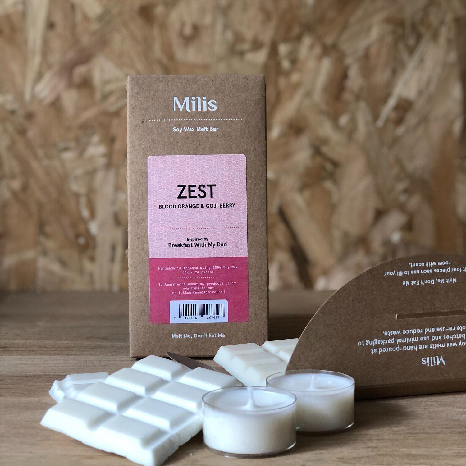Milis Zest Soy Wax Melt Bar-Breda's Gift Shop