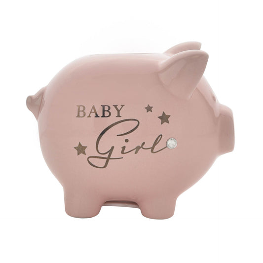 Pink Ceramic “Baby Girl” Money Bank-Breda's Gift Shop